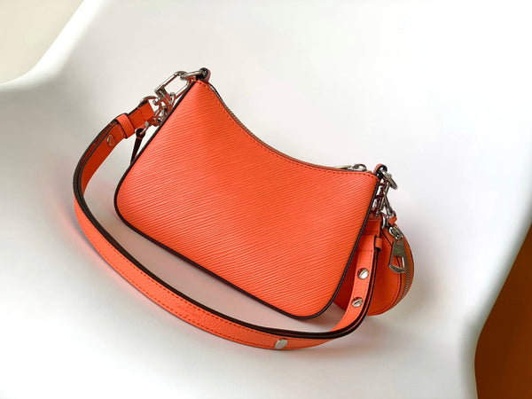 LV Marellini 19cm Arancione Epi Grain Pelle di Vacchetta Metallo HW