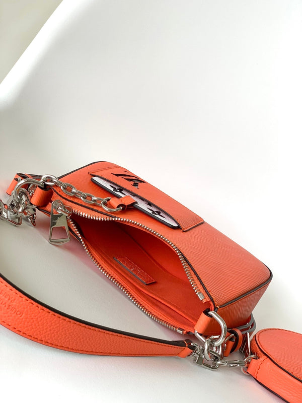 LV Marellini 19cm Arancione Epi Grain Pelle di Vacchetta Metallo HW
