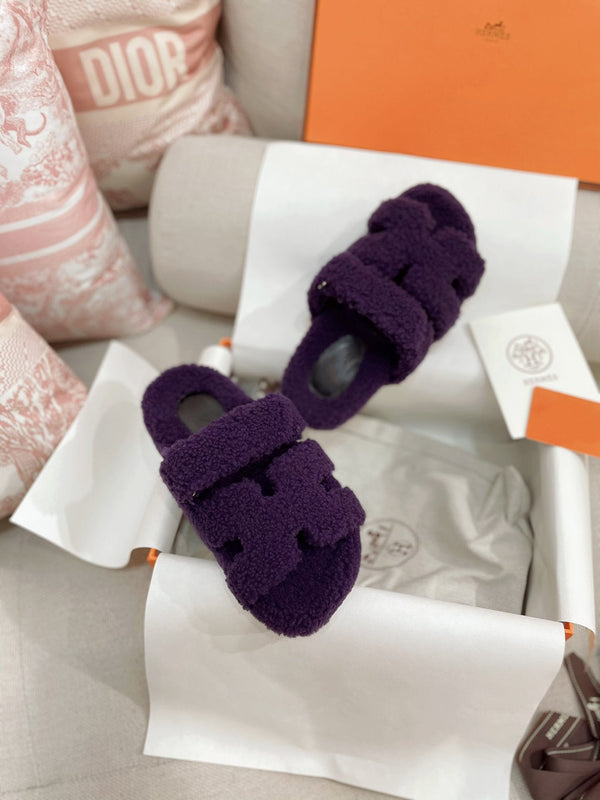 chypre sandal purple lamb wool