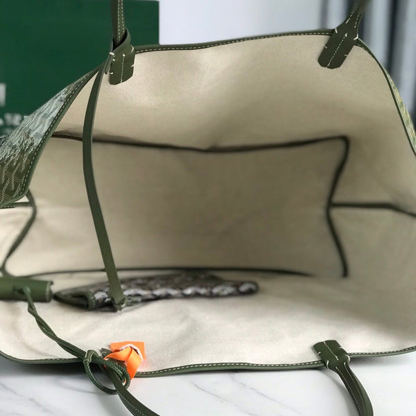 SAINT LOUIS GM BAG 40 IN GREEN MIX BLACK GOYARDINE CANVAS