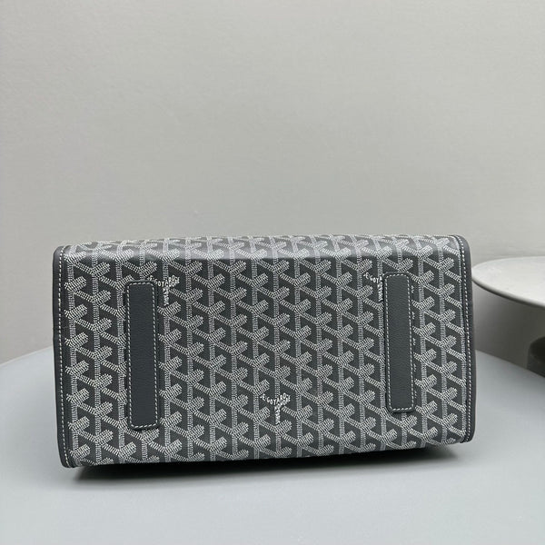 ZAINO LEGER 37 IN TELA GOYARDINE GRIGIA CON RIFINITURE IN PELLE DI VITELLO