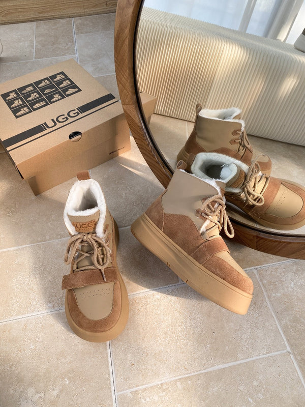 UGG Tasman-inspired Platform Boots Brown Beige Suede 512832