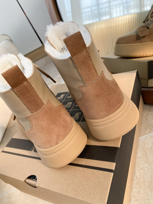 UGG Tasman-inspired Platform Boots Brown Beige Suede 512832