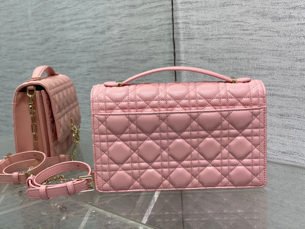 MY CD 24 TOP HANDLE BAG PINK LAMBSKIN