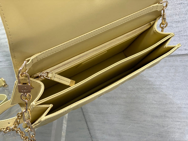 MY CD 24 TOP HANDLE BAG LIGHT YELLOW LAMBSKIN