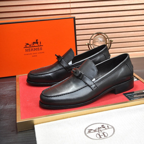 Mocassini HM Destin da uomo in pelle di vacchetta nera 668421