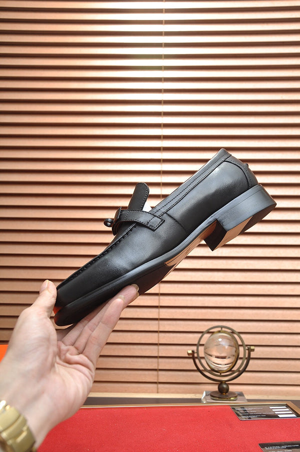 Mocassini HM Destin da uomo in pelle di vacchetta nera 668421