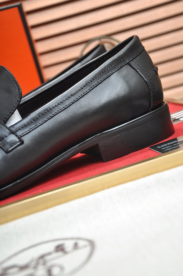 Mocassini HM Destin da uomo in pelle di vacchetta nera 668421