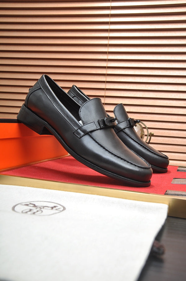 Mocassini HM Destin da uomo in pelle di vacchetta nera 668421