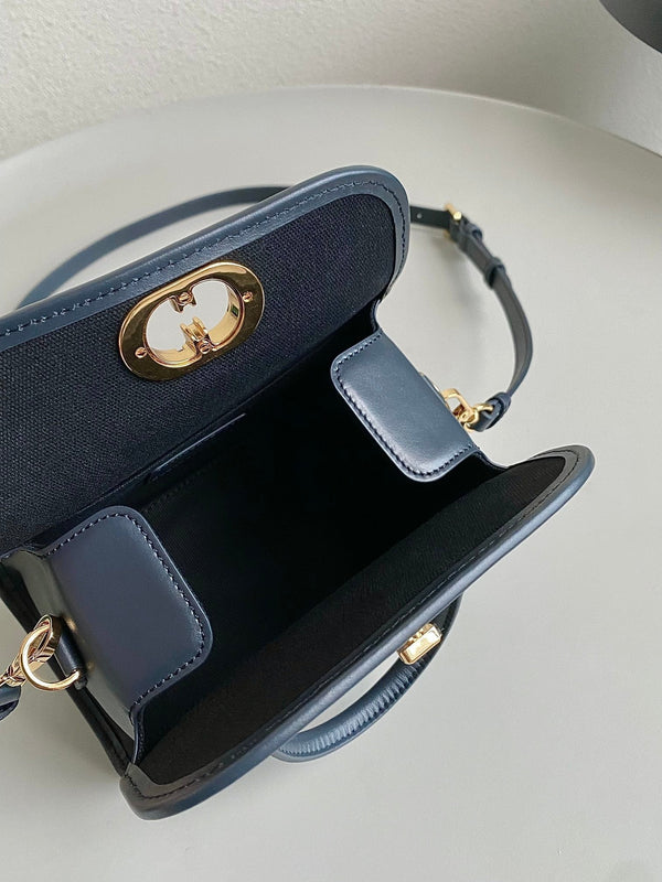 BOSTON 20 HANDBAG IN BLUE OBLIQUE JACQUARD