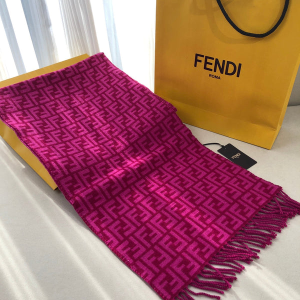 SCIARPA FF 180 CM IN CASHMERE E LANA VIOLA MAGENTA
