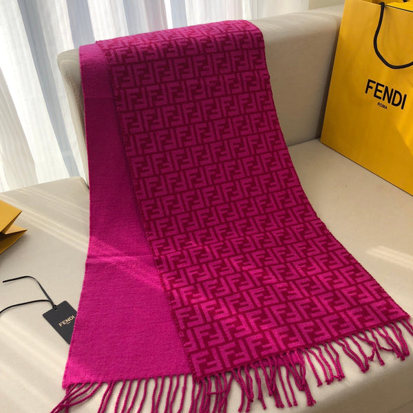 SCIARPA FF 180 CM IN CASHMERE E LANA VIOLA MAGENTA