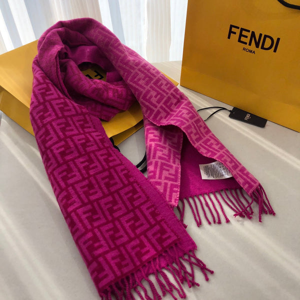 SCIARPA FF 180 CM IN CASHMERE E LANA VIOLA MAGENTA