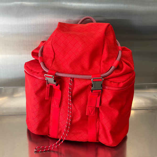 ZAINO ALTO 42 IN TESSUTO JACQUARD ROSSO CILIEGIA