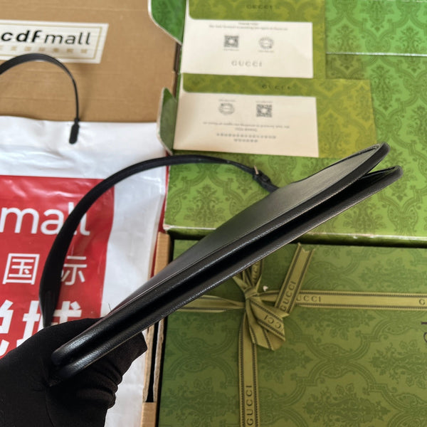 BORSA A TRACOLLA SLIM HORSEBIT PICCOLA 23 IN PELLE DI VITELLO NERA CON FERRAMENTA IN PALLADIO