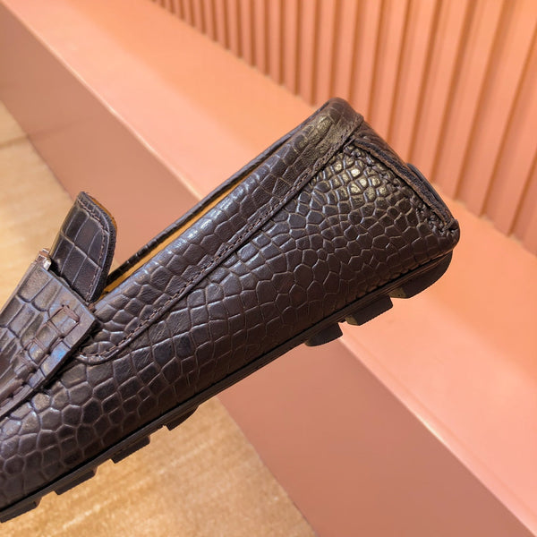 MOCASSINO LV IN PELLE DI VITELLO DAMIER NERA