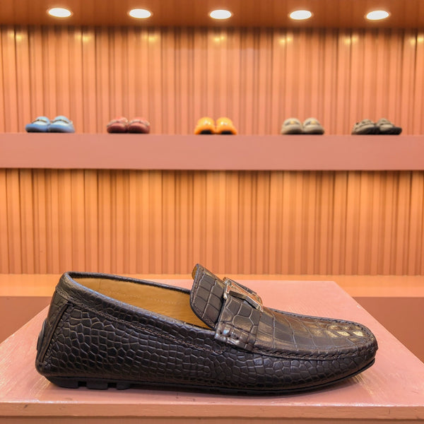 MOCASSINO LV IN PELLE DI VITELLO DAMIER NERA
