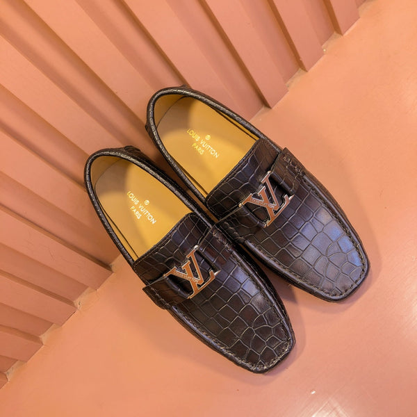 MOCASSINO LV IN PELLE DI VITELLO DAMIER NERA