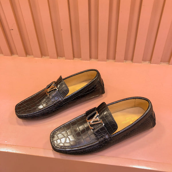 MOCASSINO LV IN PELLE DI VITELLO DAMIER NERA