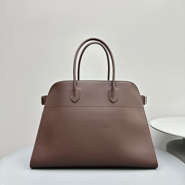 The Row Margaux 17 Chocolate Leather
