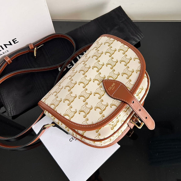 BORSA DA SELLA MONOGRAM 18 TESSUTO BIANCO