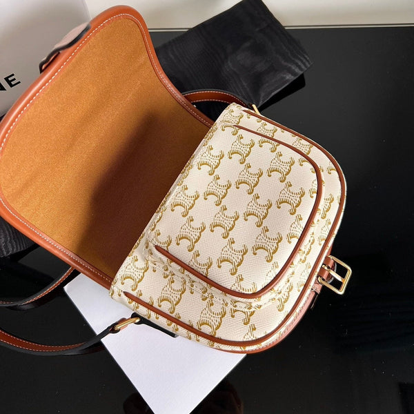 BORSA DA SELLA MONOGRAM 18 TESSUTO BIANCO