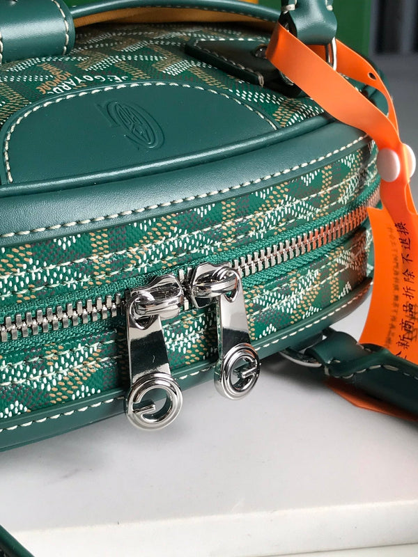 BORSA SAINT JEANNE MINI 26 IN TELA GOYARDINE VERDE E PELLE DI VITELLO