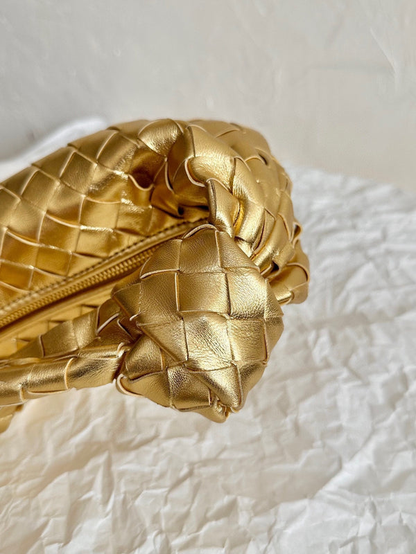 mini jodie 28 pelle di agnello metallizzata oro 