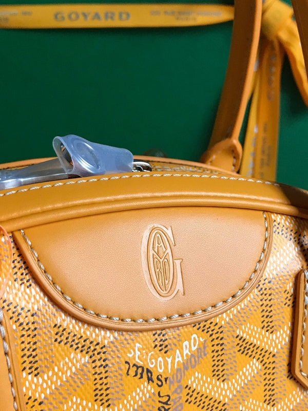 BORSA SAINT JEANNE MINI 26 IN TELA GOYARDINE GIALLA E PELLE DI VITELLO