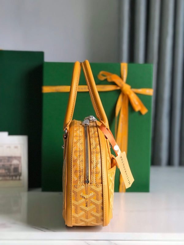 BORSA SAINT JEANNE MINI 26 IN TELA GOYARDINE GIALLA E PELLE DI VITELLO