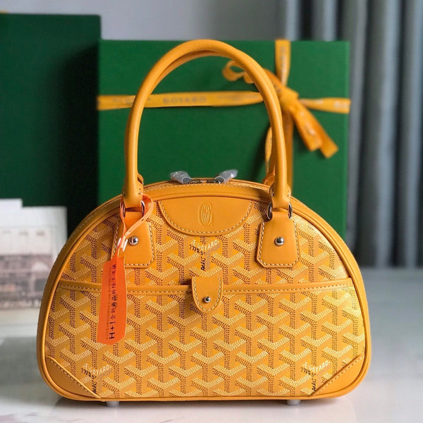 BORSA SAINT JEANNE MINI 26 IN TELA GOYARDINE GIALLA E PELLE DI VITELLO