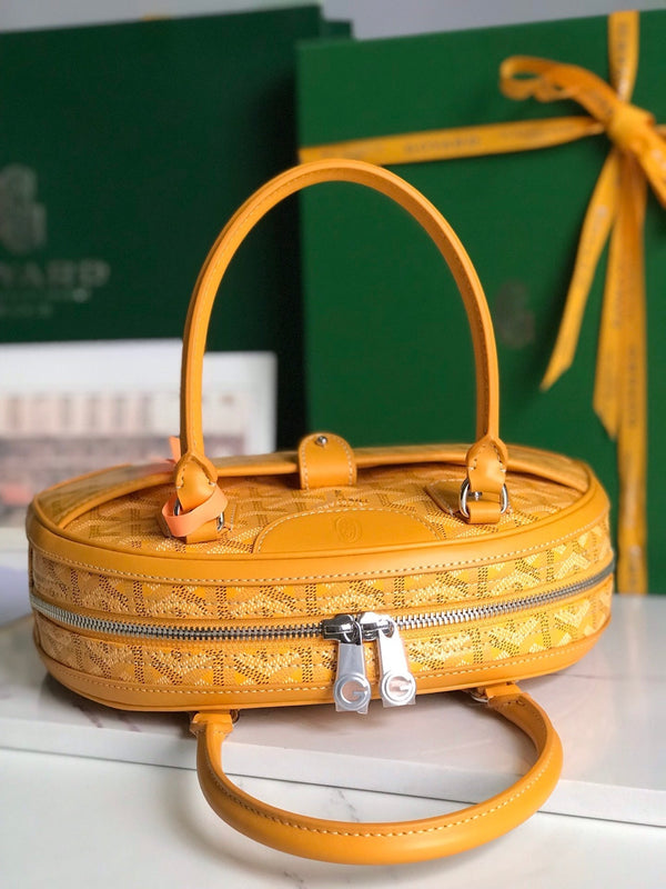 BORSA SAINT JEANNE MINI 26 IN TELA GOYARDINE GIALLA E PELLE DI VITELLO