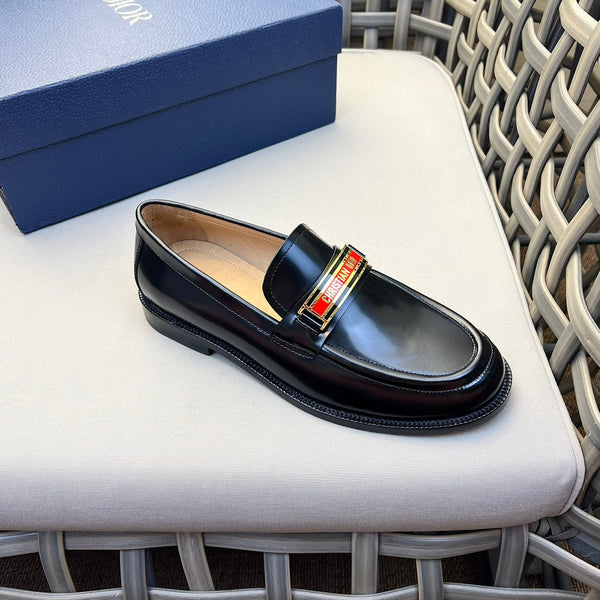 MOCASSINO CD CODE IN PELLE DI VITELLO NERA CON LOGO ROSSO