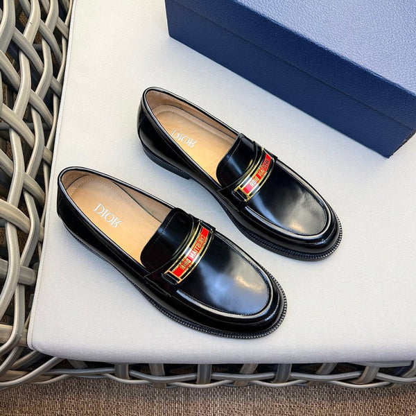 MOCASSINO CD CODE IN PELLE DI VITELLO NERA CON LOGO ROSSO