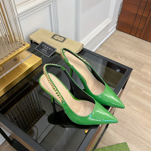 DÉCOLLETÉ GG SIGNORIA SLINGBACK IN PELLE DI AGNELLO SMERALDO