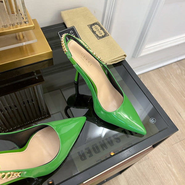 DÉCOLLETÉ GG SIGNORIA SLINGBACK IN PELLE DI AGNELLO SMERALDO