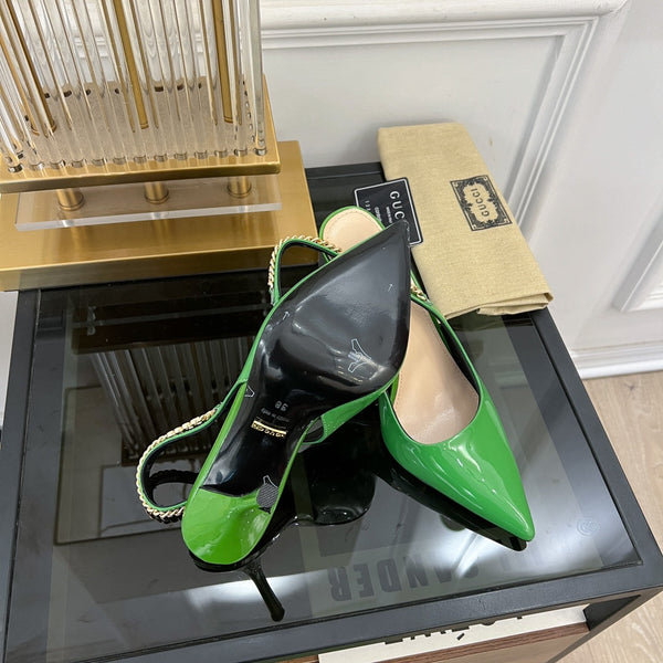 DÉCOLLETÉ GG SIGNORIA SLINGBACK IN PELLE DI AGNELLO SMERALDO