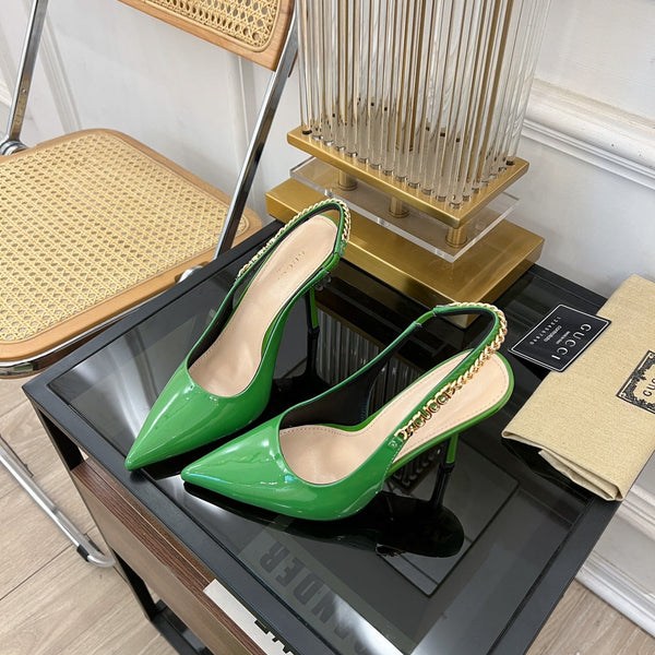 DÉCOLLETÉ GG SIGNORIA SLINGBACK IN PELLE DI AGNELLO SMERALDO