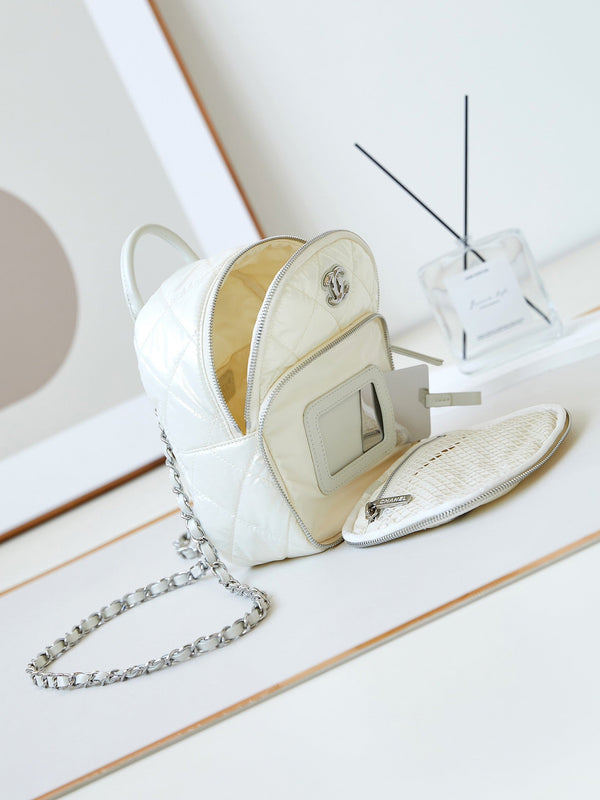ZAINO 22 IN TESSUTO BIANCO FERRAMENTA ARGENTO 
