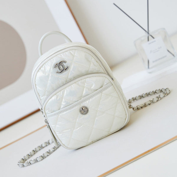 ZAINO 22 IN TESSUTO BIANCO FERRAMENTA ARGENTO 