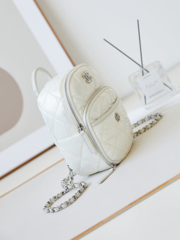 ZAINO 22 IN TESSUTO BIANCO FERRAMENTA ARGENTO 