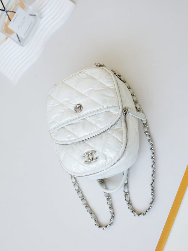ZAINO 22 IN TESSUTO BIANCO FERRAMENTA ARGENTO 