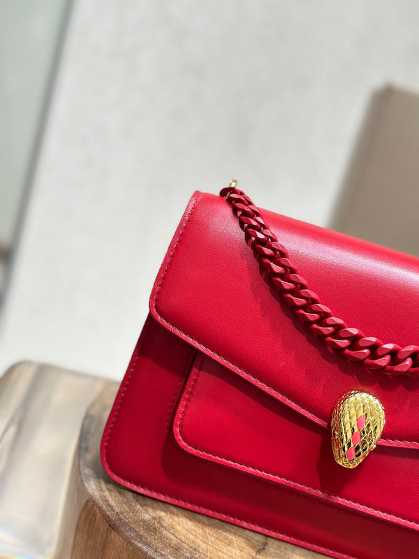BVL Serpenti Forever Crossbody Bag 25cm Red Calfskin GHW 188660