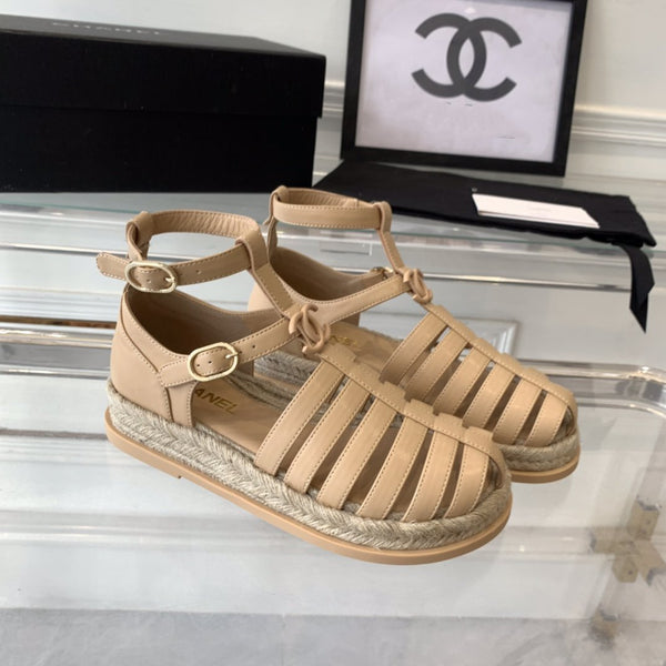 sandali romani medi cc in pelle di agnello beige