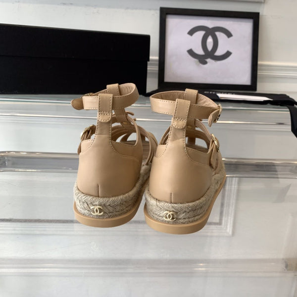 sandali romani medi cc in pelle di agnello beige