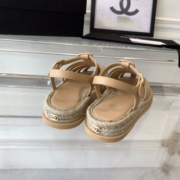 sandali romani cc in pelle di agnello beige