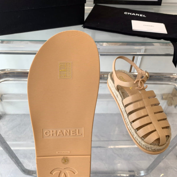 sandali romani cc in pelle di agnello beige