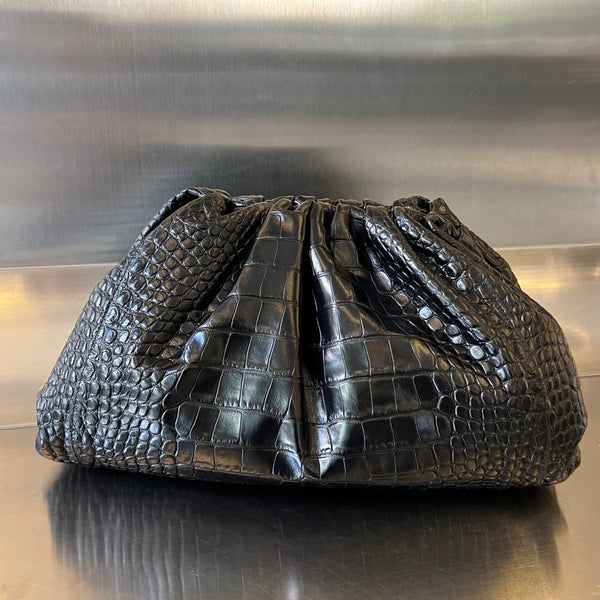 Marsupio classico 40 cm in pelle di vitello nera 