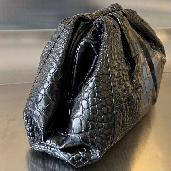 Marsupio classico 40 cm in pelle di vitello nera 