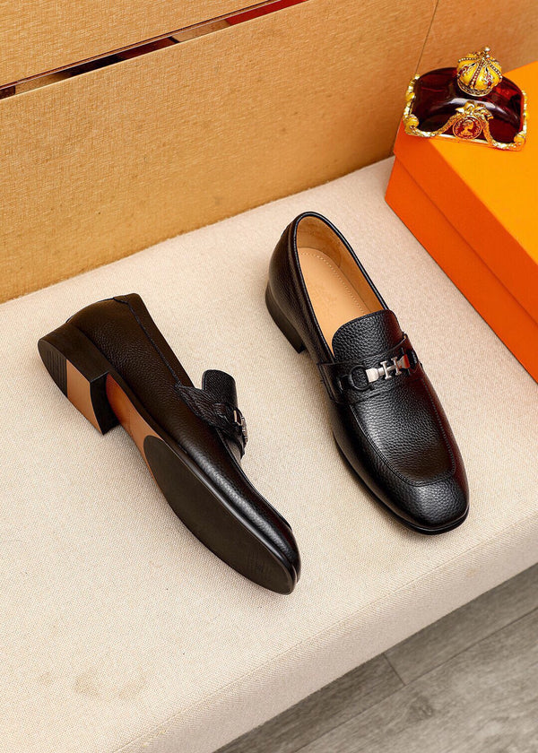 HM CHAIN LOAFER BLACK GRAINED CALFSKIN